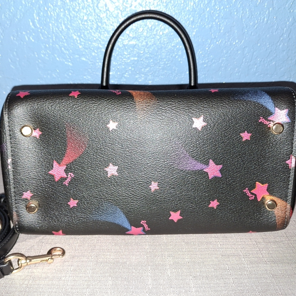 Coach Black and Pink Star Pattern Satchel NWOT - Picture 3 of 4